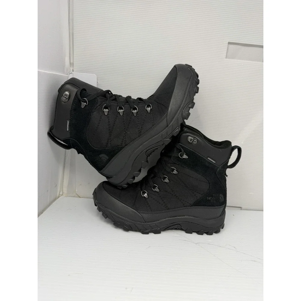 North Face Chilkat Boots Men Size 8.5 Triple Black Waterproof NF00CU44KX7